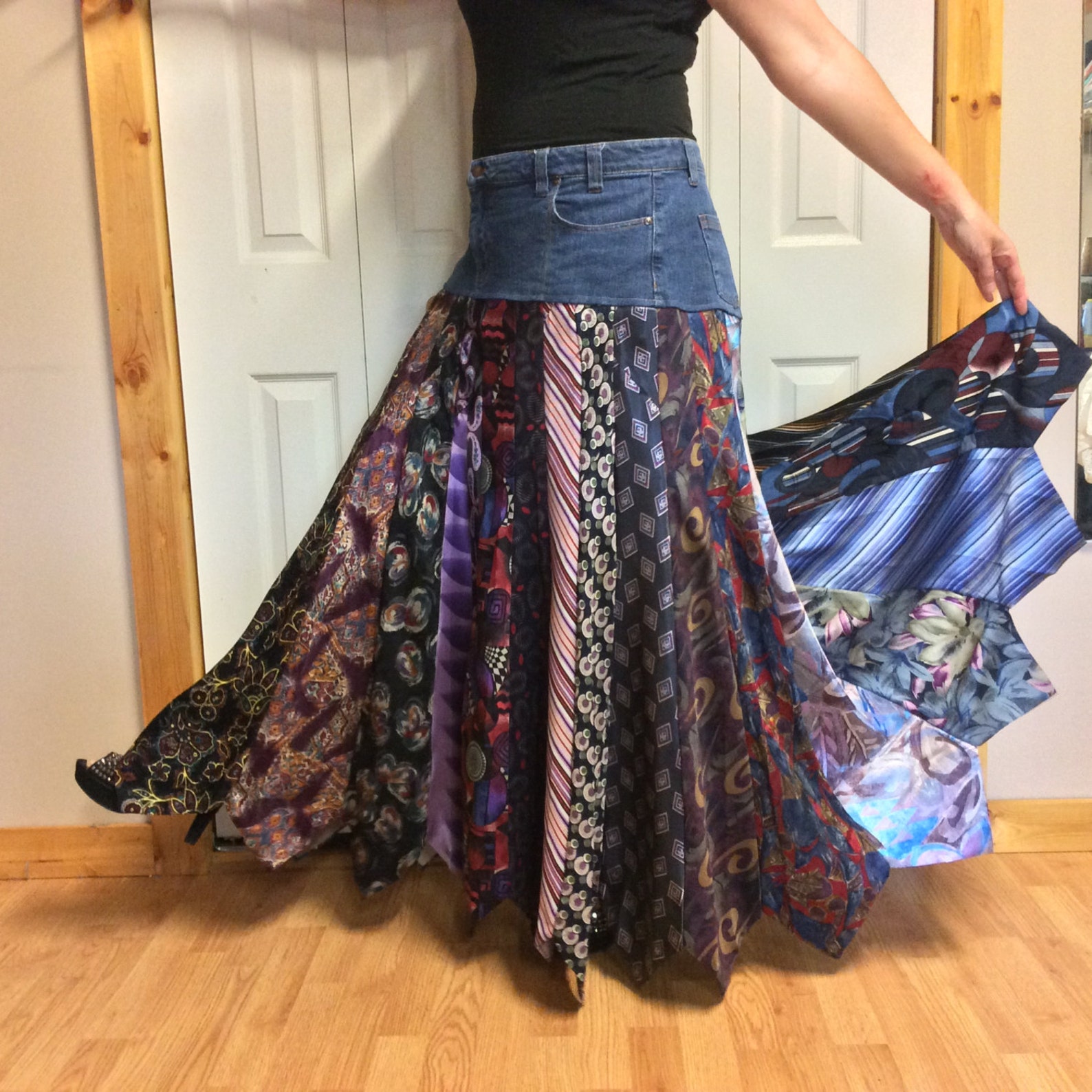 2XL Blue Jean Necktie Skirt/Size 20 Tall/XLong Skirt/Tie Etsy
