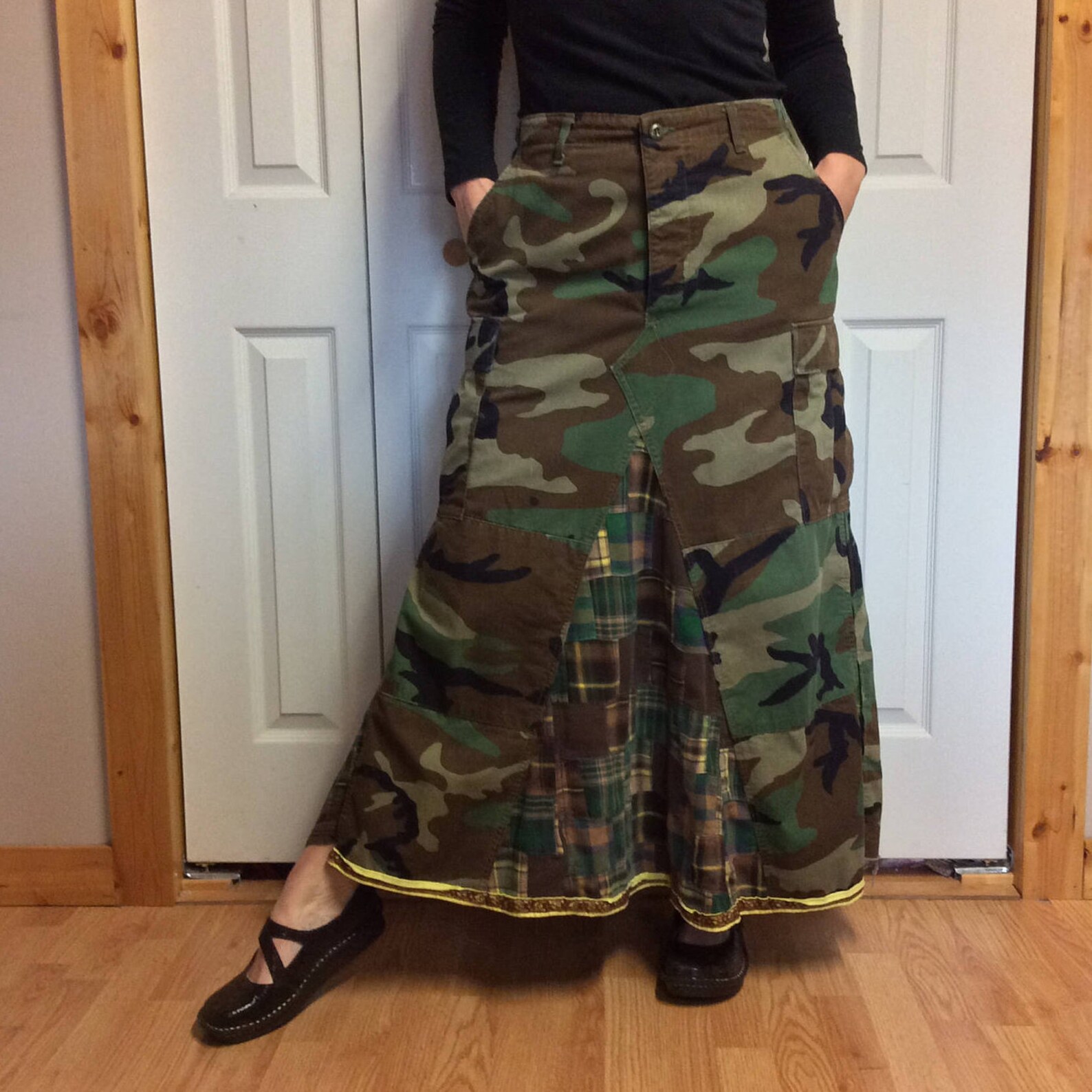 RESERVED Long Camo Maxi Skirt/Urban Utility/Military BDU/High Etsy