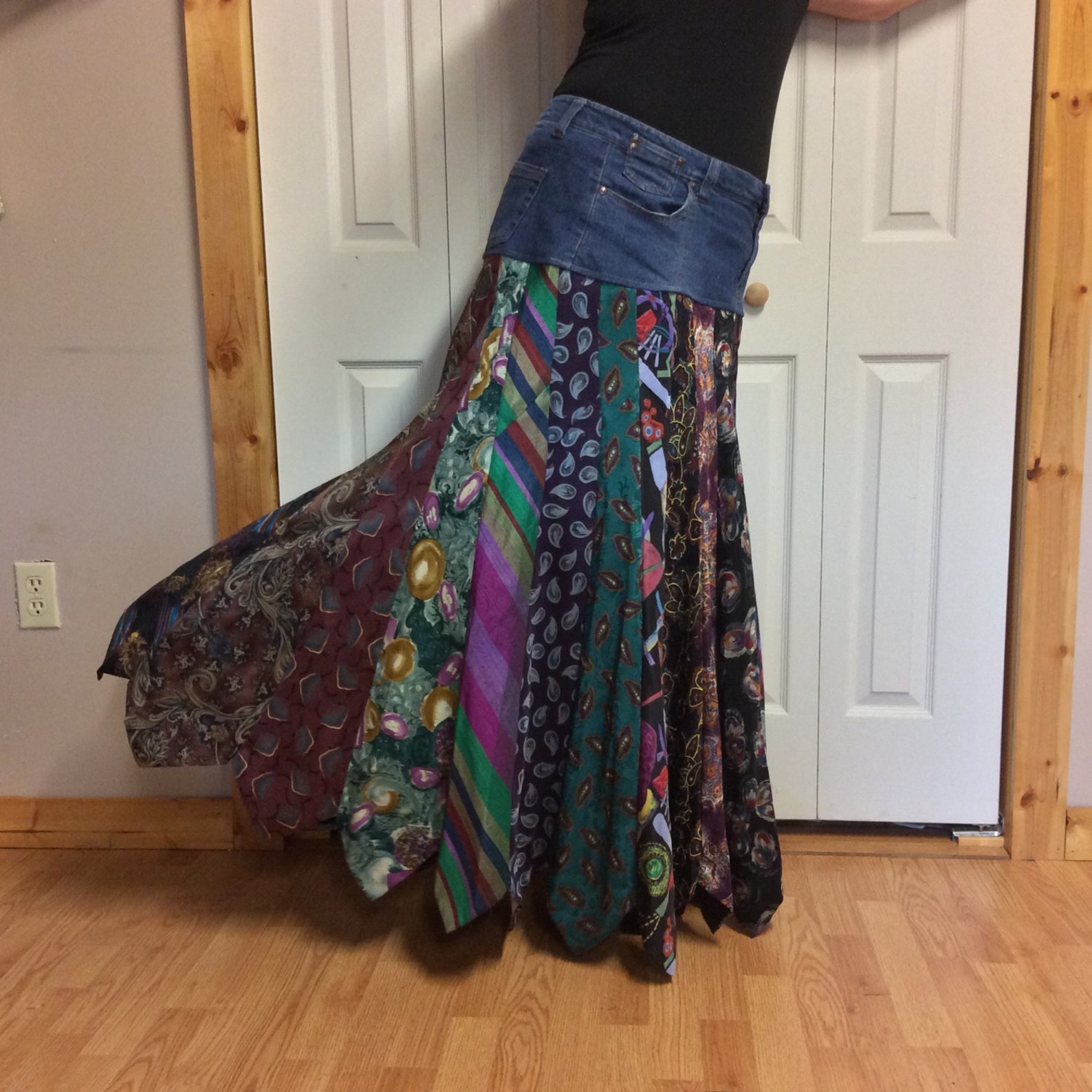 2XL Blue Jean Necktie Skirt/Size 20 Tall/XLong Skirt/Tie Etsy