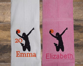 Basketball Personalized Embroidered Towel, Senior Night Gift, Team Gift,