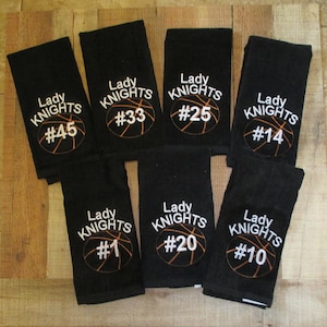 Personalized basketball towels with custom embroidery included, ALL sports available, senior night gift, Team Gift