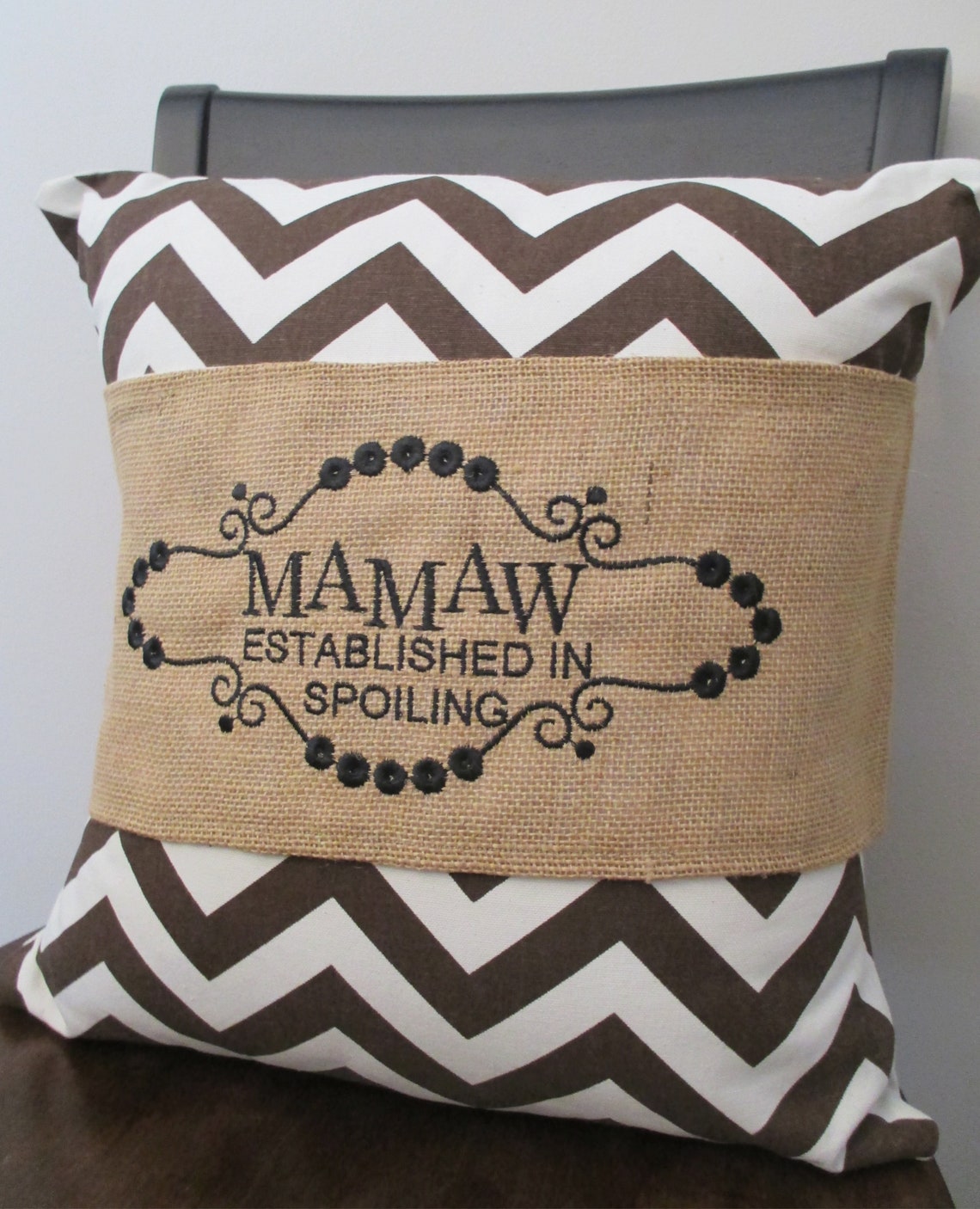 Mamaw Pillow Wrap Adjustable Burlap Pillow Wraps Pillow Etsy