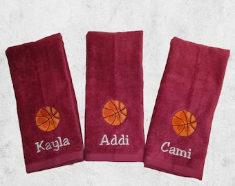 Toalla de baloncesto bordada personalizada, regalo de equipo personalizado, noche de los mayores, regalo para entrenadores