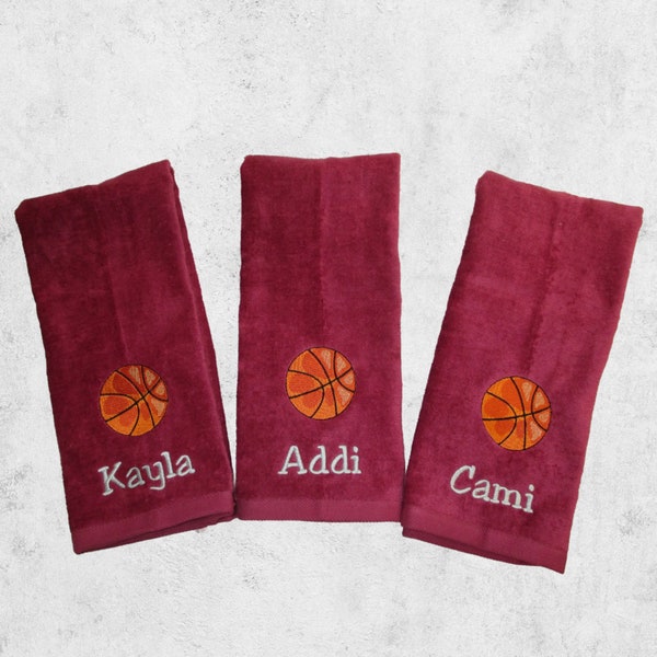 Personalized basketball towels with custom embroidery included, ALL sports available, senior night gift, Hand Towel