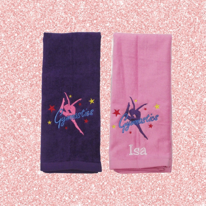 Gymnastics Personalized Hand Towel, Gymnastics Gift, Gift for Her, Embroidered, Custom, Team Discount