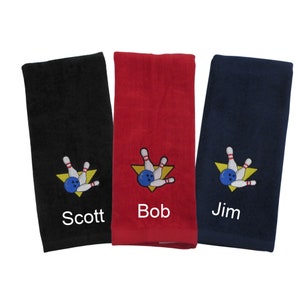 Asciugamani da bowling personalizzati con ricamo personalizzato incluso, TUTTI gli sport disponibili, regalo per la serata degli anziani, regalo di squadra