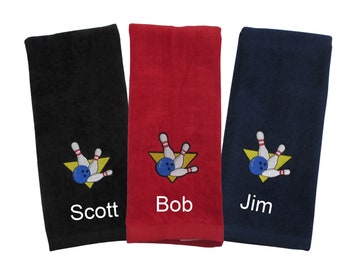 Personalized Bowling towels with custom embroidery included, ALL sports available, senior night gift, Team Gift