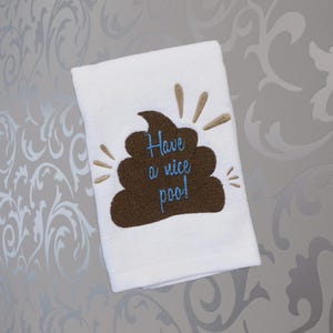 Add Some Humor to Your Bathroom with this Embroidered Towel - Customize Your Look!&quot;