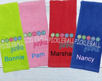 PICKLEBALL towels - embroidered and personalized high-quality hand towel!  Pickleball gift for team, captain, league, or event