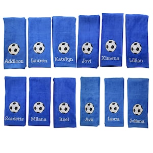 Personalized soccer towels with custom embroidery included, ALL sports available, senior night gift, Team Gift. Listing is for ONE Towel.