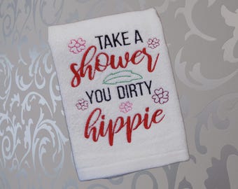 Embroidered Hand Towel: Cheeky Bathroom Humor Decor