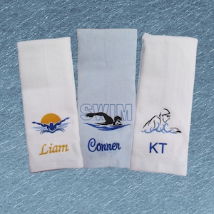 Personalized Swimming towels with custom embroidery included. ALL sports available, senior night gift, Team Gift
