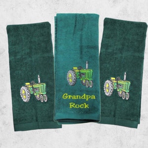 Personalized Green Tractor Hand Towel: Ideal Gift for Kids, Teens, & Tractor Enthusiasts!