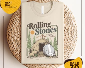 Rolling Stones Shirt | Easter Clothes | Jesus Apparel | Catholic Shirt For Kids | Gift For Christian Woman | Faith-Based Tee