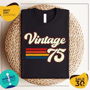 1975 Vintage Birthday Gift Tee | Retro Style | 50th Birthday for Women | Vintage 1975 T-Shirt | 50th Birthday | 50th Birthday Gift