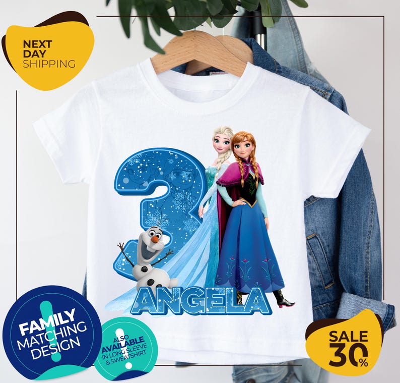 a t - shirt with a picture of two frozen princesses on it