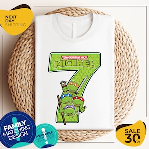 Turtles Pizza Birthday Boy shirt | Turtles Matching | Custom Turtle Birthday Party Shirts | Anime Boy Tee | Green Turtles Shirt | Turtle tee