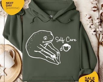 Funny Frog Self Care Sweatshirt | Funny Frog Self Care Retro Sweatshirt | Funny Sweatshirt | Birthday Gift For Her