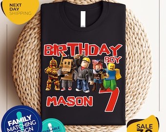 Custom Birthday Boy Shirt | Family Birthday Shirts | Birthday Tshirt | Bday Family Tee | Video Game Matching Birthday| Birthday Robots Shirt
