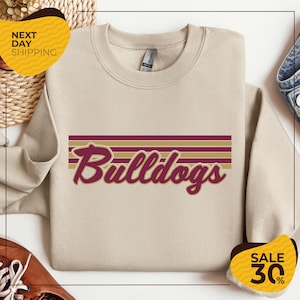 Custom Sports Mascot Sweatshirt | Favorite Team Mascot Hoodie | Teacher Team Sweater | School Spirit Sweatshirt | Retro Style Game Day Sweat