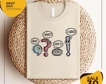 Funny Grammar Teacher Shirt | Punctuation English Teacher Gift | Wait What Stop It I Agree Shirt | Synonym Rolls Shirt | Teacher Day Shirt