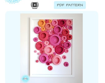 PDF Crochet Pattern Memory No. 3 arte de crochet sobre lienzo - descarga instantánea haga su propio diseño divertido instrucciones de artesanía de pared tutorial de punto diy