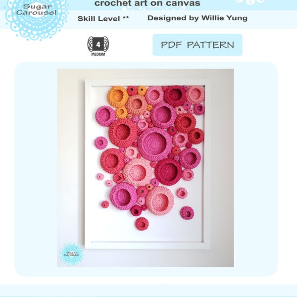 PDF haakpatroongeheugen nr. 3 gehaakte kunst op canvas - instant download maak je eigen leuke ontwerp muur knutselen instructie diy brei tutorial