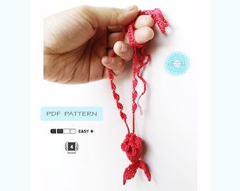 PDF Crochet Pattern Mermaid Tail Pouch Necklace - cute beach summer spring jewelry queen princess mini drawstring bag tutorial diy craft kit