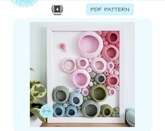 PDF Crochet Pattern Memory No. 2 crochet art on canvas - instant download make your own fun kids design craft instruction diy knit tutorial