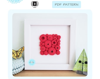 PDF Crochet Pattern Red Coral wall art - instant download make your own diy abstract 3d modern fun barnacle reef unique sculpture colorful
