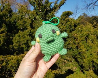 Kuchipatchi Plush Keychain - Green tamagotchi kawaii Japanese game virtual digital pet cartoon character soft stuff toy cute tmgc bag charm