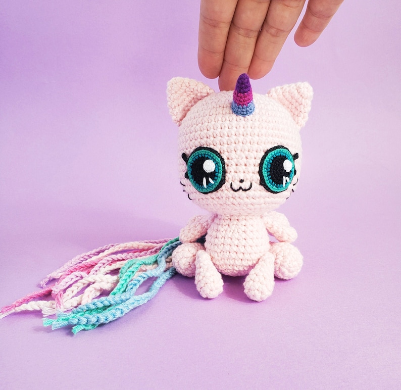 PDF Crochet Pattern Starlight the Caticorn cute unicorn cat stuffed animal magical pink kawaii amigurumi toy baby boy girl gift tutorial image 5