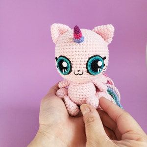 PDF Crochet Pattern Starlight the Caticorn cute unicorn cat stuffed animal magical pink kawaii amigurumi toy baby boy girl gift tutorial image 7