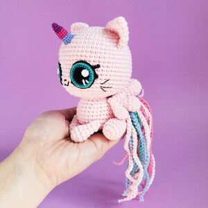 PDF Crochet Pattern Starlight the Caticorn cute unicorn cat stuffed animal magical pink kawaii amigurumi toy baby boy girl gift tutorial image 8