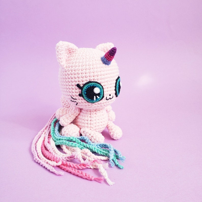 PDF Crochet Pattern Starlight the Caticorn cute unicorn cat stuffed animal magical pink kawaii amigurumi toy baby boy girl gift tutorial image 6