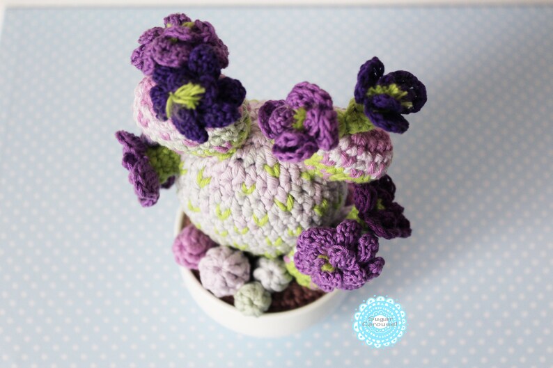 purple lime office fake carefree plant kawaii cute ooak textile home house decor amigurumi Crochet Flower Cactus Fiber Art Soft Sculpture
