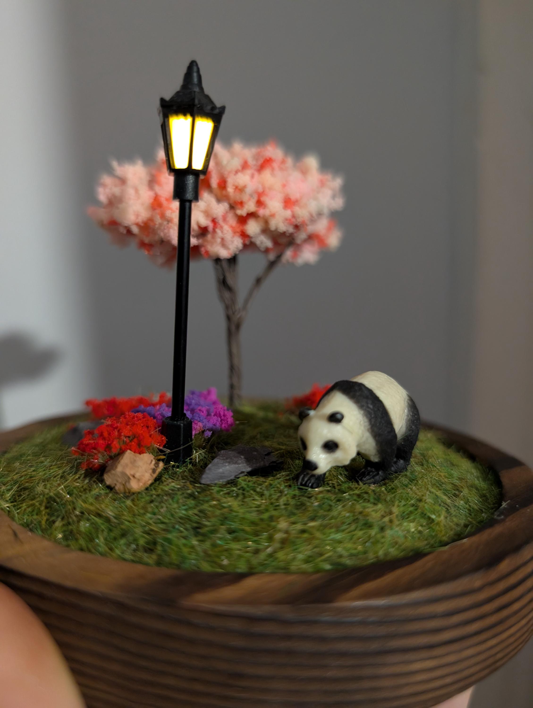 Handmade Panda Diorama: Light-up Cherry Blossom Terrarium - Etsy