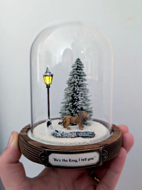 Narnia Aslan Lion Handmade Diorama: Light-up Terrarium Bell Jar - Etsy