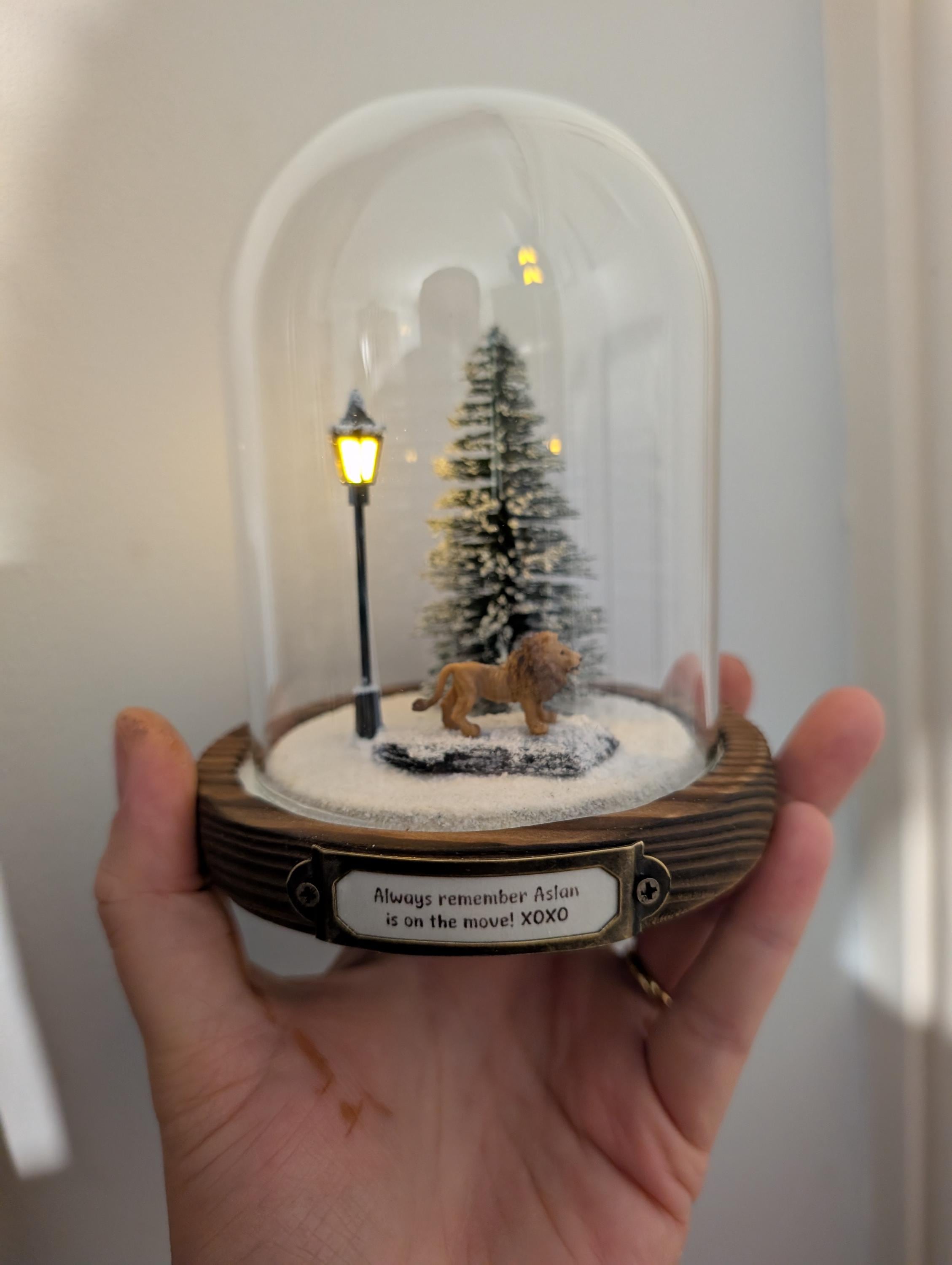 Narnia Aslan Lion Handmade Diorama: Light-up Terrarium Bell Jar - Etsy
