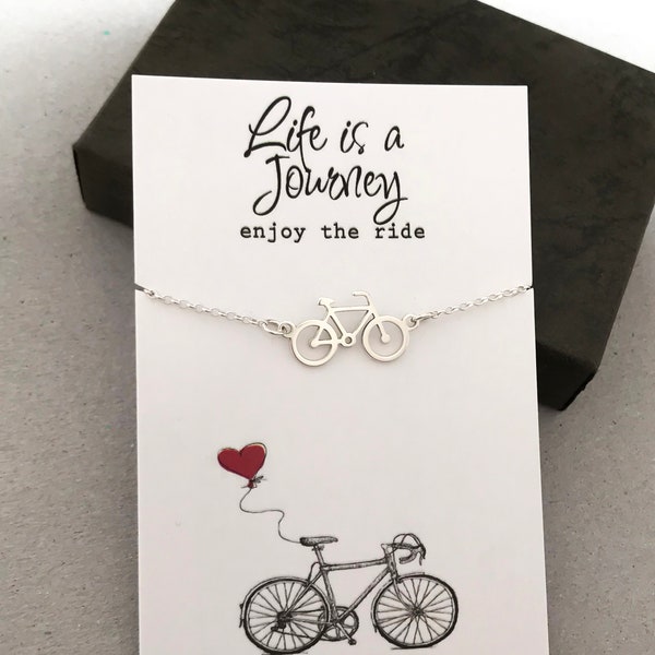 Life is a Journey Bracelet or anklet, Sterling Silver Bicycle Bracelet, Bike bracelet, Adjustable Anklet, Travel jewellery gift