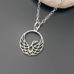 Phoenix Necklace in Sterling Silver - Sterling Silver Phoenix Necklace