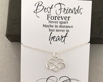 Best Friends Forever Necklace - Best friend gift - Sterling Silver Infinity Love Necklace - Infinity Heart Necklace