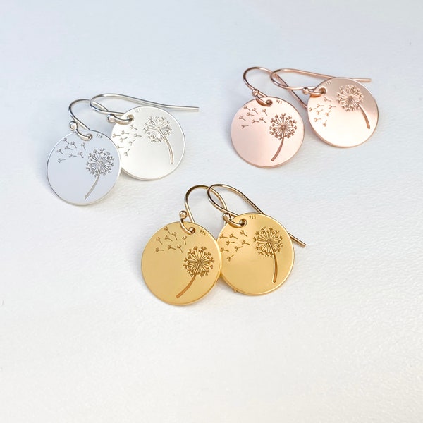 Dandelion Earrings - Sterling Silver, Gold or Rose Gold