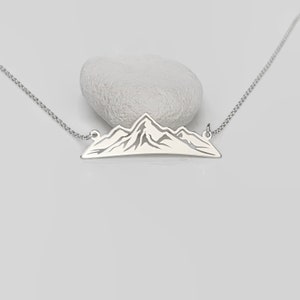 Sterling Silver Mountain Range Necklace, Wanderlust, Nature Necklace, Climbing Necklace image 3