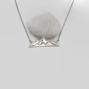 Sterling Silver Mountain Range Necklace, Wanderlust, Nature Necklace, Climbing Necklace image 8