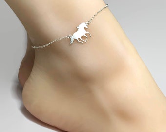 Sterling Silver Horse Anklet, Horse ankle bracelet, Horse jewellery, Horse lover gift