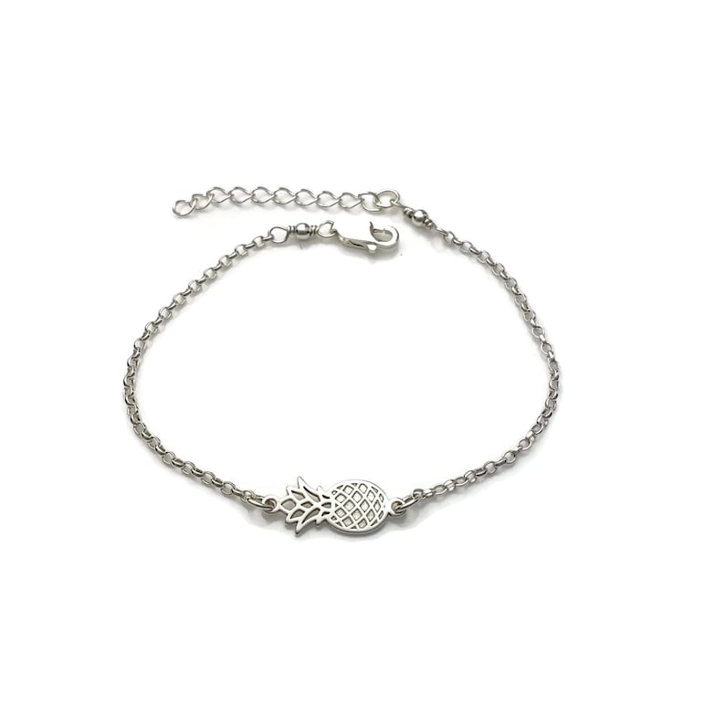 Tiny Sterling Silver Pineapple Bracelet or Anklet image 2