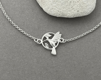 Delicate Sterling Silver Hummingbird Necklace