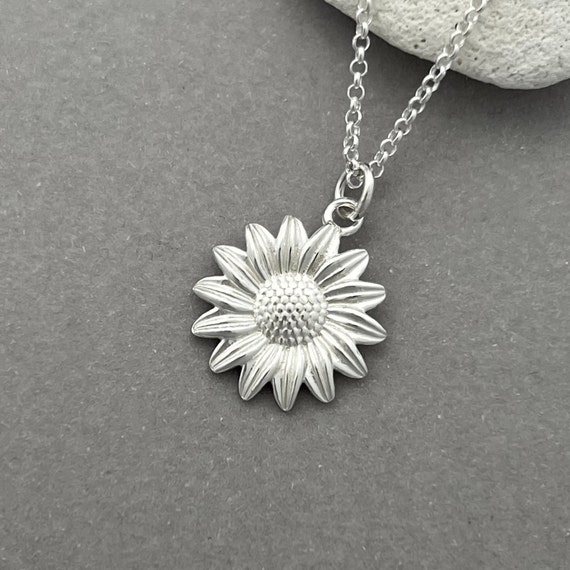 Collar de Girasol Plata Ley Collar de Girasol en Plata - Etsy México