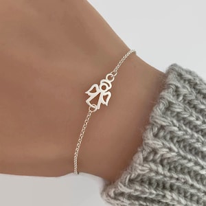 Sterling Silver Angel Bracelet: Adjustable Guardian Jewelry